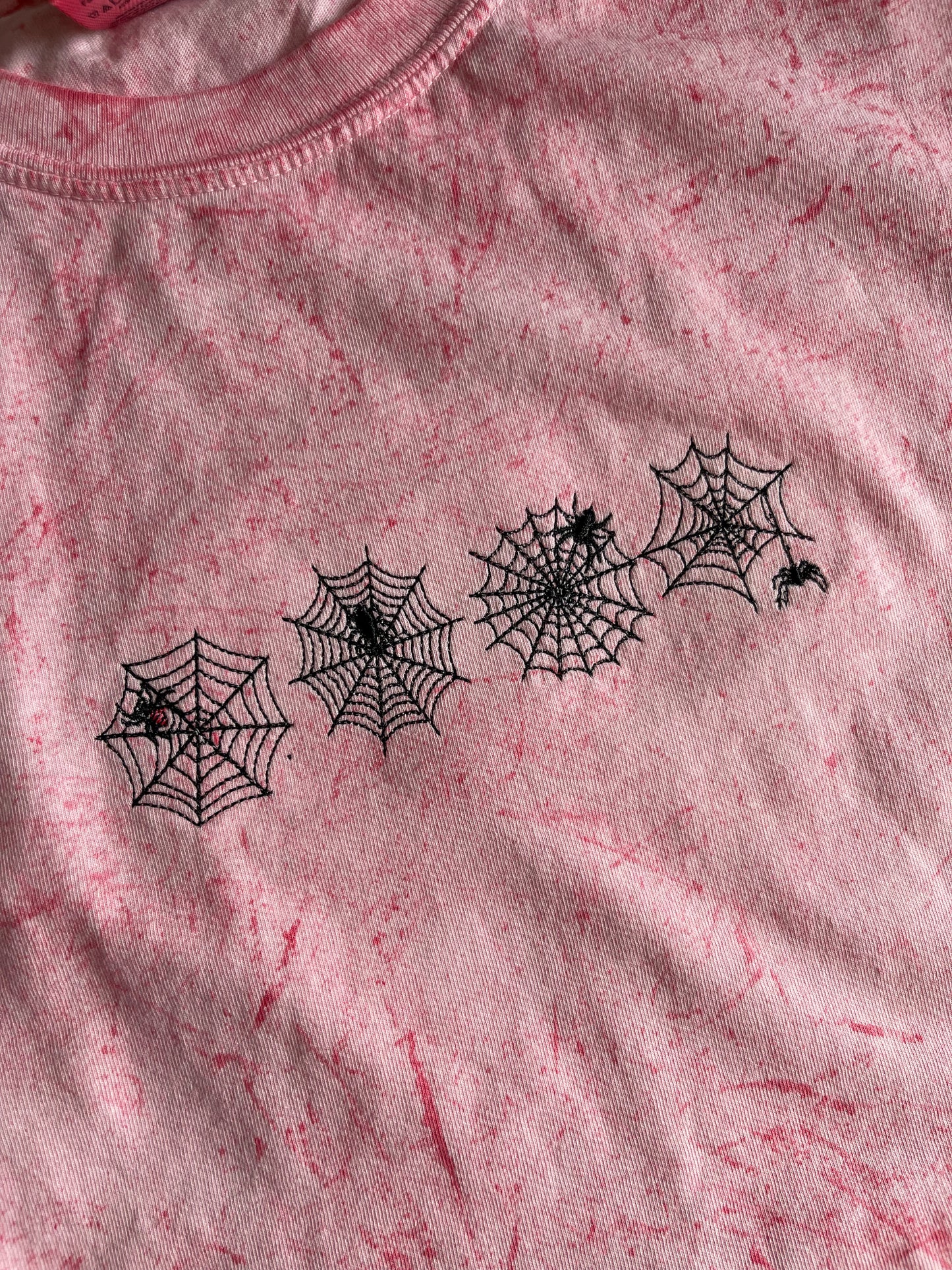 Embroidered Spider Webs Tee