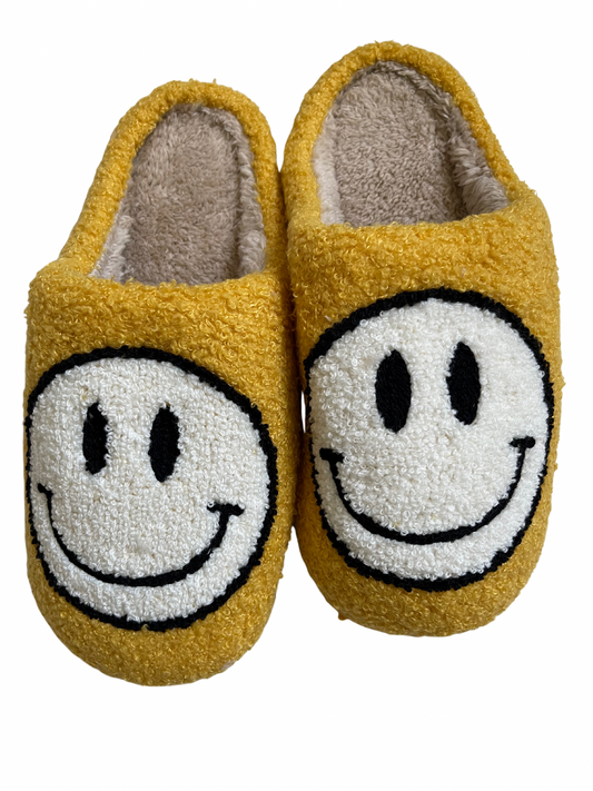 Yellow Smiley Slippers